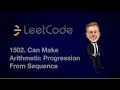 Leetcode 1502 Can Make Arithmetic Progression From Sequence Java