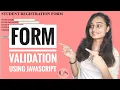 Form Validation Using Javascript Javascript Tutorial Code With Neha