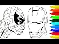 Spiderman Iron Man Captain America Coloring Pages Colouring Pages for Kids