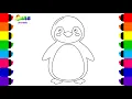 Cute Penguin Coloring Page for Kids