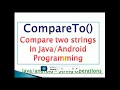compareTo Method in with example - Compare two Strings