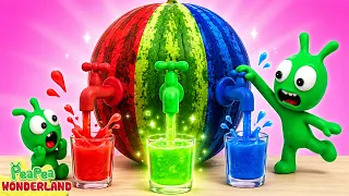 Pea Pea Tries Colorful Watermelon Juice 🍉 Cartoon for kids