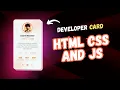 3D Interactive Developer Card with HTML CSS JavaScript Particle js Animation