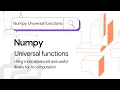 Numpy Universal functions Compute advanced Mathematical calculations