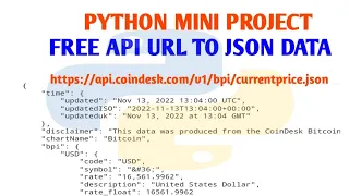 HOW TO READ JSON DATA FROM API URL IN PYTHON PYTHON MINI PROJECT