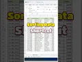Data sorting using shortcut in excel l Sort data in ascending order