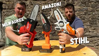 Mini CHAINSAW Hatchets Cheapest on AMAZON vs STIHL vs MILWAUKEE are they