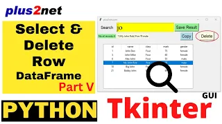 Selecting and deleting row from DataFrame and showing result in Treeview Part V