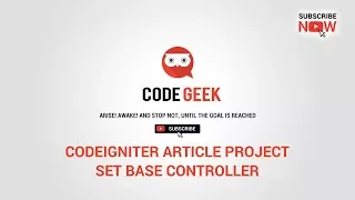 Codeigniter Article Project - Set Base Controller