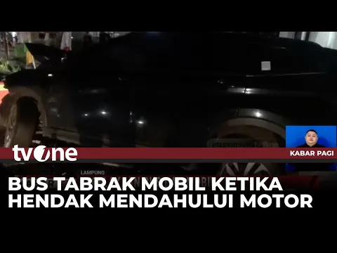 Diduga Hilang Kendali saat Menghindari Pengendara Lain, Bus Seruduk Mobil hingga Ringsek