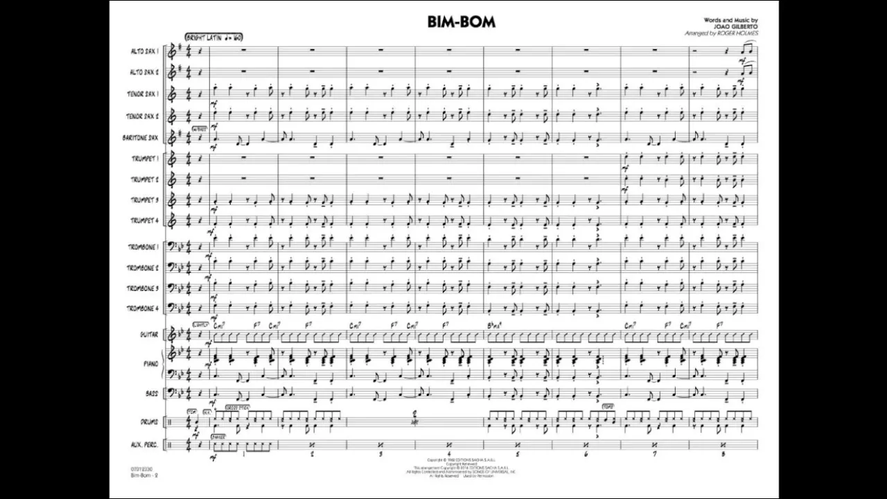 Bim-Bom by João Gilberto/arr. Roger Holmes Bim-Bom by João Gilberto/arr. Roger Holmes