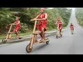 Lagu Crazy Way They Ride Homemade Brakeless Wooden Scooters Down Mountain Roads
