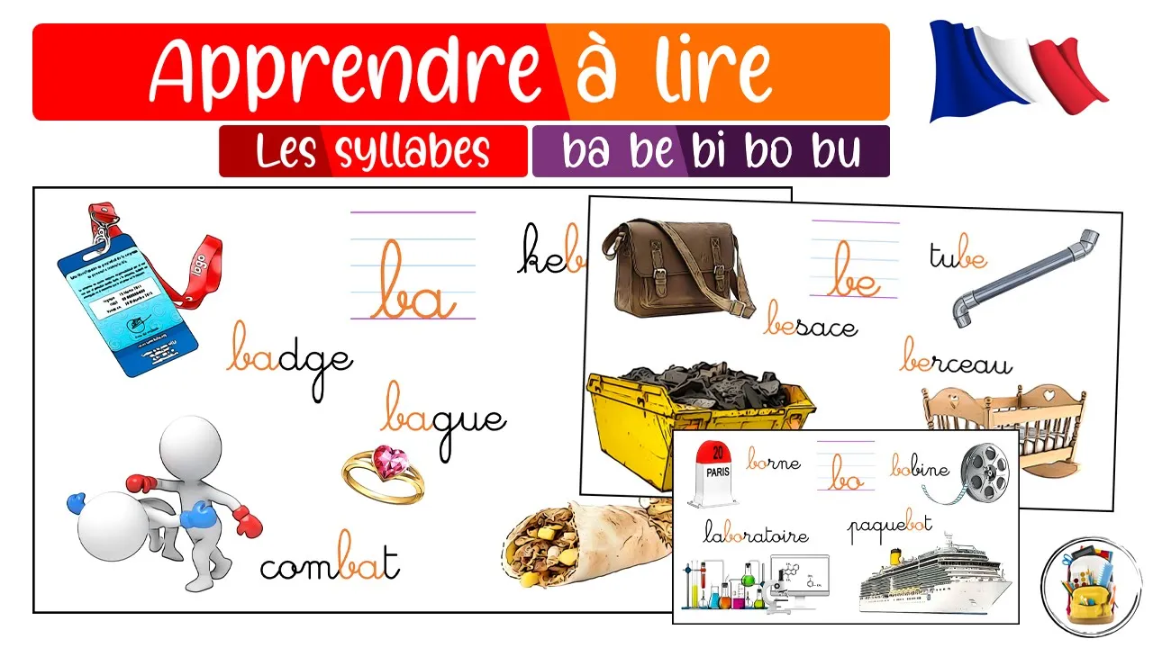 Les Syllabes BA BE BI BO BU - Apprendre À Lire En Français - Les Sons Du CP - Vocabulaire En Image