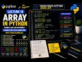Lecture 19 Arrays in Python Using Lists Add Remove Delete Update Elements Code Examples
