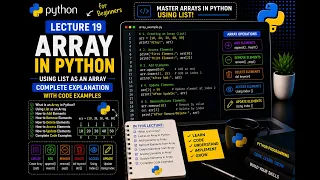 Lecture 19 Arrays in Python Using Lists Add Remove Delete Update Elements Code Examples