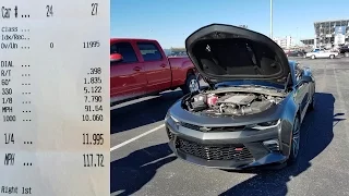 100 BONE STOCK 6th Gen Camaro runs 11s in the mile