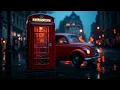 Classic London Vibes 🎷 Jazz Music with Iconic Red Phone Booth & Retro Cars | Rainy Street in 1940s