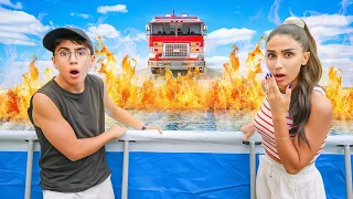 سيارة الاطفاء في بيتنا للمرة الثانية بسبب المسبح 