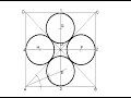 Draw Equal Circles In a Square Each Circle Touch One Side And Two Circles
