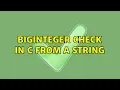 BigInteger check in C from a string 2 Solutions