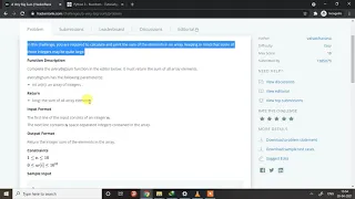 A Very Big Sum Problem Solving Hackerrank Python