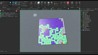 Recursive backtracking maze generator with a solving