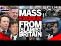🚨LIVE! MASS EXODUS FROM ISLAMIST UK BY YOUNG NATIVE BRITS AS ELON MUSK SLAMS PRISON ISLAND REGIME🚨