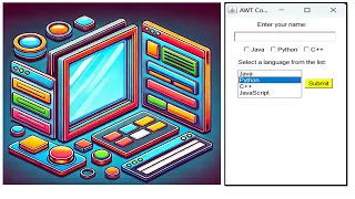 17 Applying OOP in Java Hands On with AWT Button Label TextField List Part B
