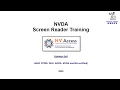 NVDA Screen Reader Training - Part 1