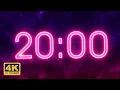 20 Minutes Countdown Timer - Neon 4K