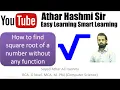 Square root of a number Without using library function Programming in C