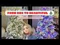 Walmart Christmas Tree Setup and Review 2025 Bellmont 7 5 ft Flocked Pre-Lit Tree