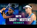 Coco Gauff vs Elise Mertens 2026 Dubai Round of 16 WTA Match Highlights