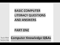 Basic Computer Literacy Questions Answers Basic Computer Knowledge Questions Answers Part 1