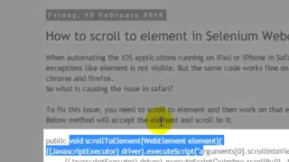 How to scroll to element in Selenium Webdriver