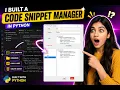 Python Mini Project Code Snippet Manager Tkinter GUI Save 1000 Code Snippets Locally