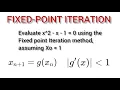 Fixed Point Iteration Method Numerical Analysis Fixed Point Iteration