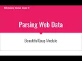 Session 12 - Parsing HTML using BeautifulSoup