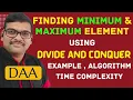 09-Find Min Max Using Divide and Conquer With Example Time Complexity DAA