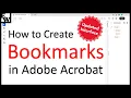 How to Create Bookmarks in Adobe Acrobat UPDATED Interface