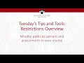 Tips and Tools Restrictions in BlazeVIEW