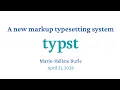 Typst a new markup typesetting system