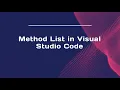 Method List in Visual Studio Code