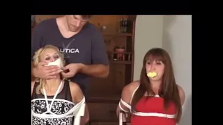 magan and cindy stuff gagged with microfoam tape
