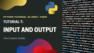 Input and Output in Python - Tutorial Python Tutorial in The Coders Guide