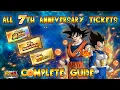 BREAKDOWN OF ALL 7TH ANNIVERSARY TICKETS ON GLOBAL WHICH UNITS YOU CAN PULL WHERE TO GET THEM