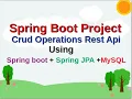 Spring Boot Crud Operation Rest Api Project using Spring Boot Spring JPA MySQL DB Step by Step