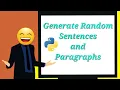 Generate Random Sentences in Python wonderwords RandomWord class full tutorial