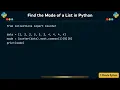 How to find the mode of a list in Python