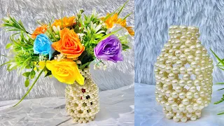 beaded flower vase tutorial how to make a flower vase pot craftorria